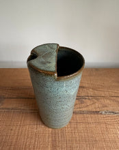 Load image into Gallery viewer, Ceramic Travel Mug Stoneware Pottery travel to go mug with lid functional ceramics mug no handle fits in your car!