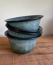 Load image into Gallery viewer, Four Small Blue Ceramic Dessert Bowls