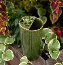 Load image into Gallery viewer, Ceramic Travel Mug with Monstera Lid Pottery Coffee Mug Good for Hot or Iced Coffee