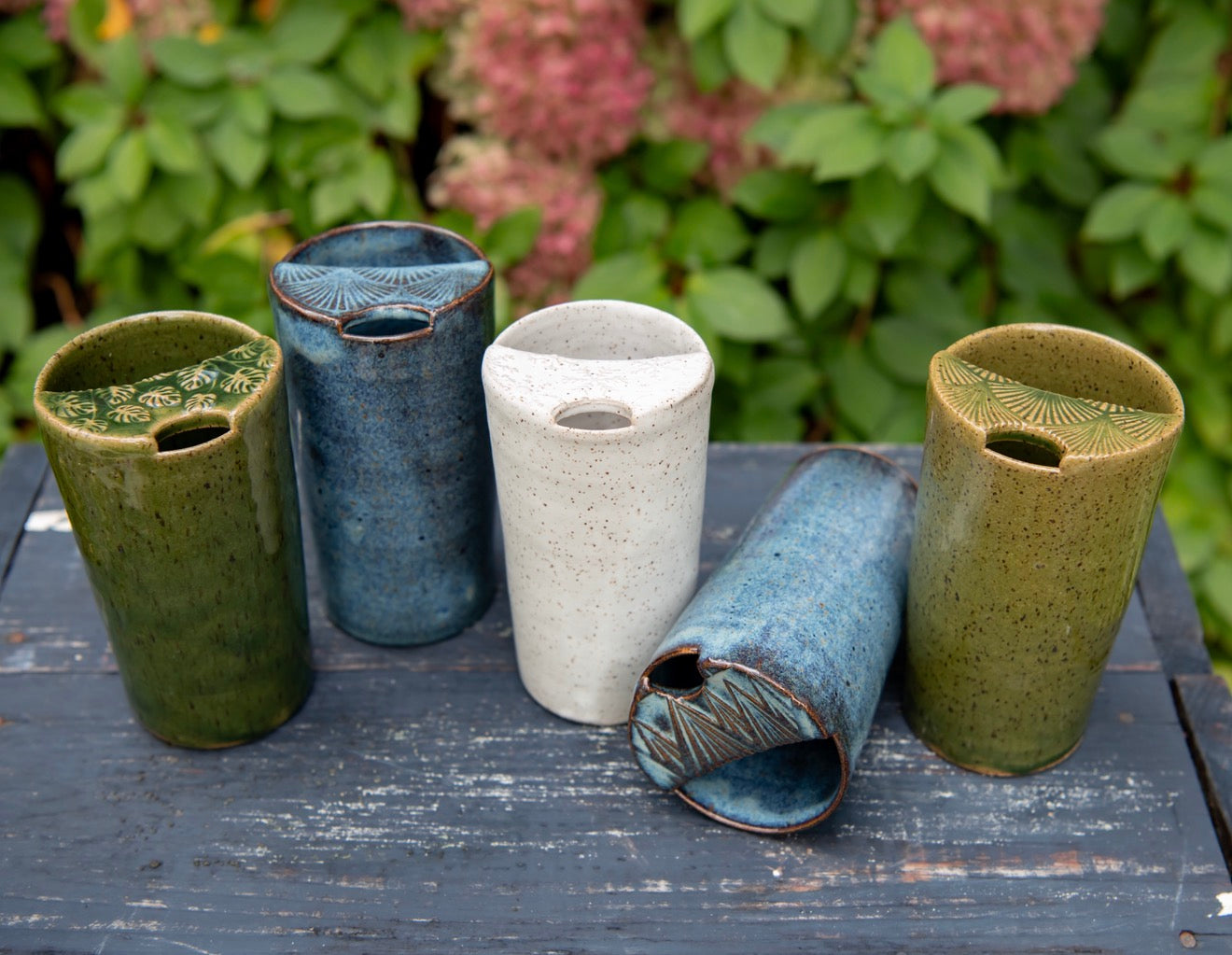 Ceramic Travel Mug Stoneware Pottery travel to go mug with lid functional ceramics mug no handle fits in your car!