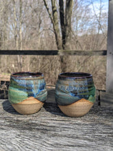 Load image into Gallery viewer, Blue and green glaze Whiskey and/or Espresso cup