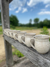 Load image into Gallery viewer, a line of Speckled White Hand Thrown Stoneware Mug