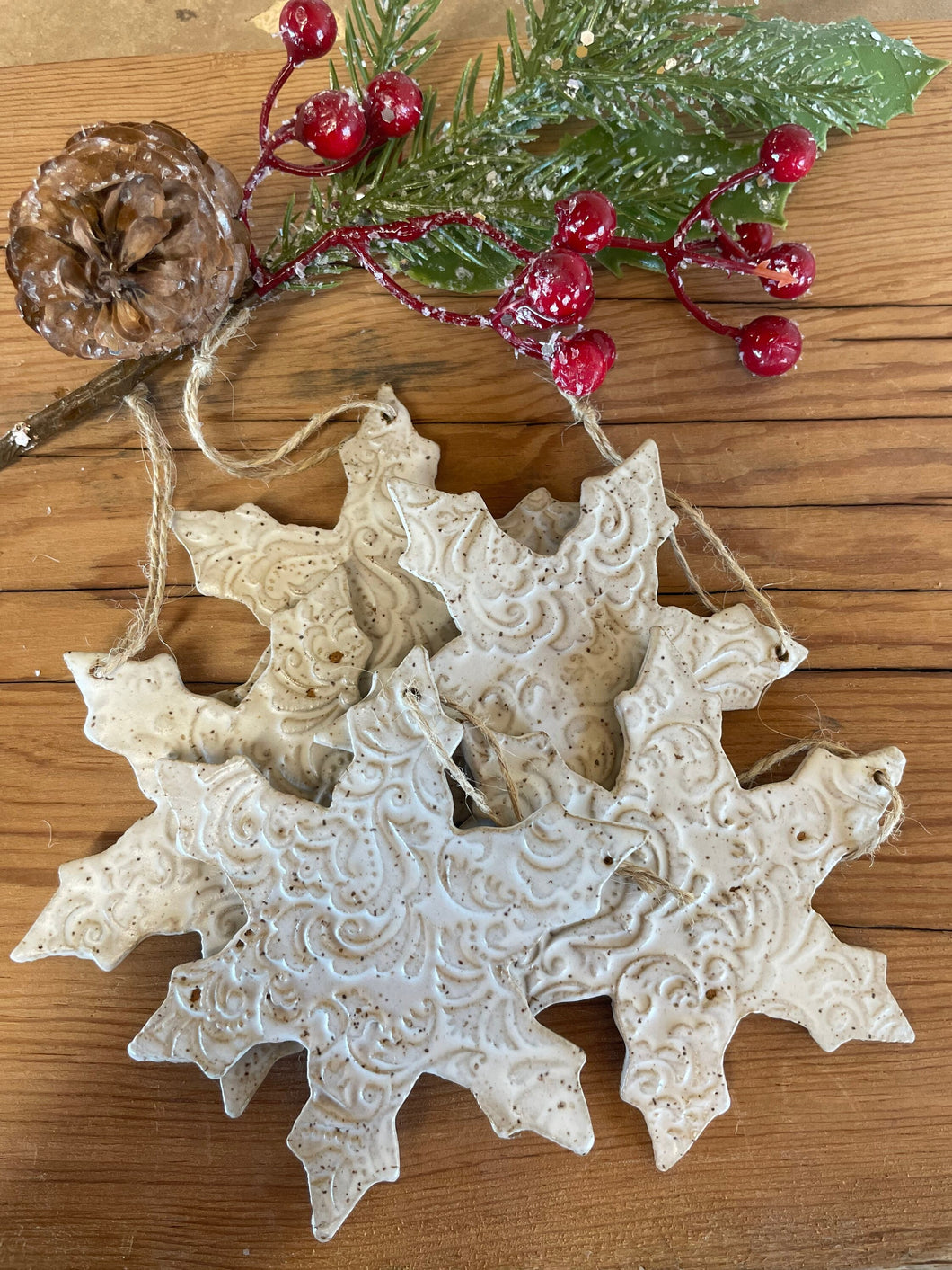 Matte white Lace Snowflake Ornament