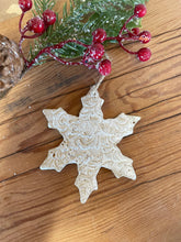 Load image into Gallery viewer, Matte white Lace Snowflake Ornament
