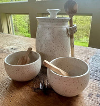 Load image into Gallery viewer, Small spice bowl with hand carved wooden spoon