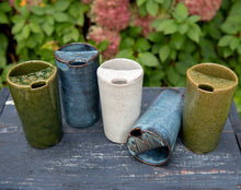Load image into Gallery viewer, Ceramic Travel Mug with Monstera Lid Pottery Coffee Mug Good for Hot or Iced Coffee

