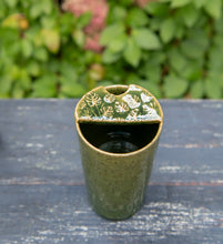 Load image into Gallery viewer, Ceramic Travel Mug with Monstera Lid Pottery Coffee Mug Good for Hot or Iced Coffee
