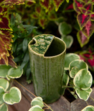 Load image into Gallery viewer, Ceramic Travel Mug with Monstera Lid Pottery Coffee Mug Good for Hot or Iced Coffee
