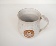 Load image into Gallery viewer, Lotus flower coffee mug cup tea yoga stoneware clay
