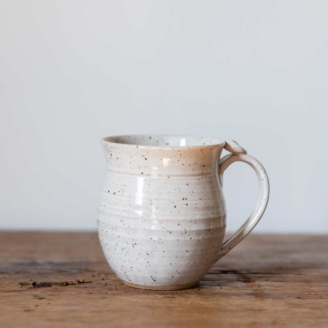 Speckled White Hand Thrown Stoneware mug