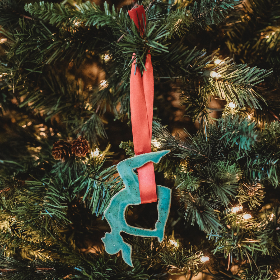 Aerial yoga christmas ornament