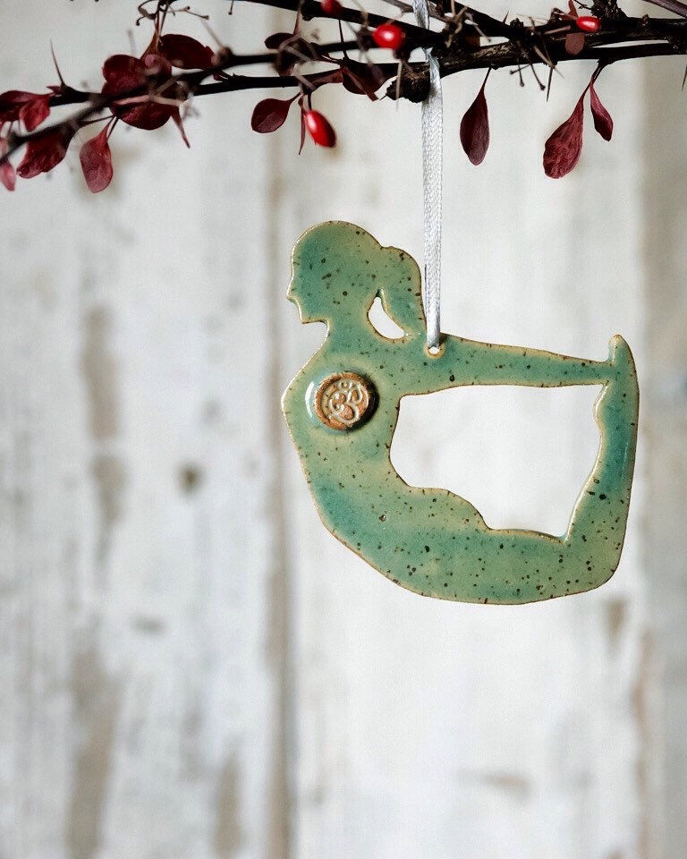 Yoga Bow Pose Dhanurasana Christmas Holiday Ornament