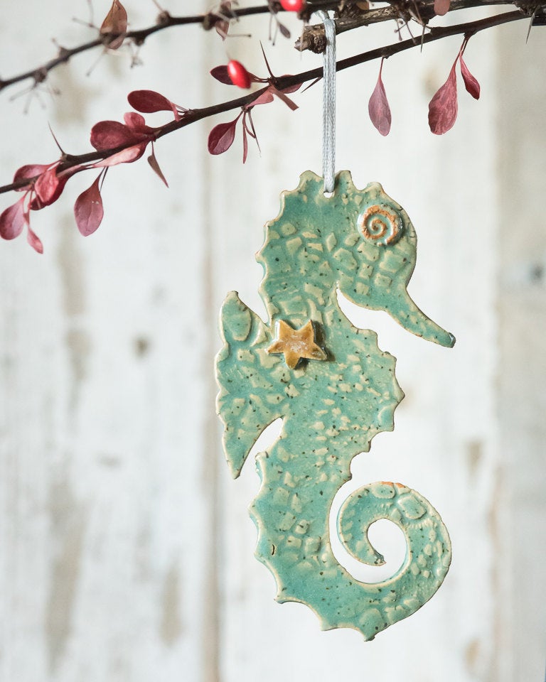 Seahorse Christmas Holiday Ornament