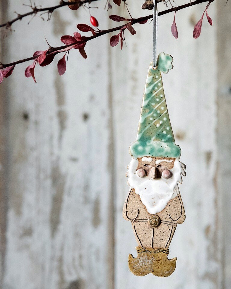 Christmas Holiday Ornament Santa with Winter Stocking Cap