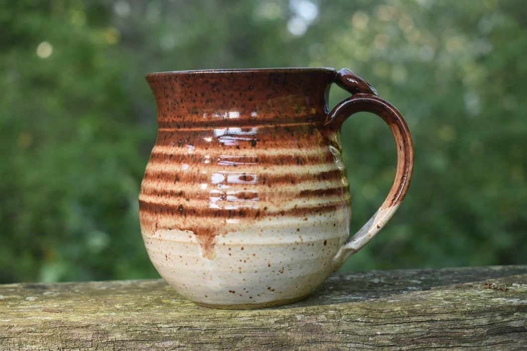 Handmade stoneware coffee mug