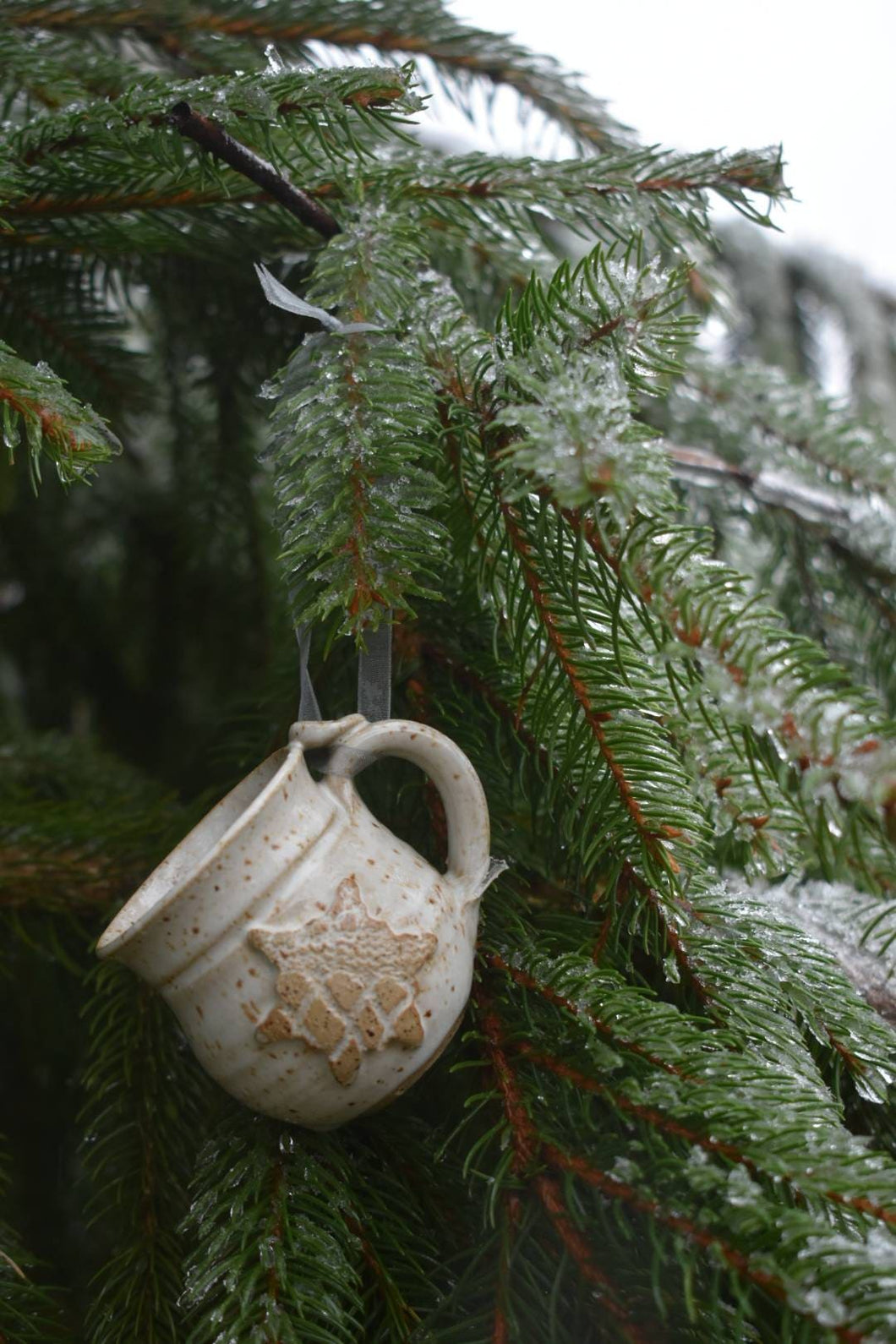 Holiday Ornament Coffee Mug Hanging Christmas Tree Handmade Coffee Cup Decoration