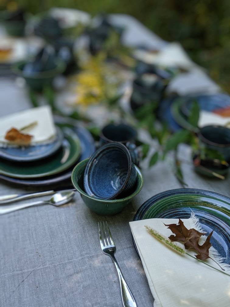 6 Piece Set of Hand Thrown Ceramic Pottery Dishware