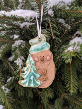 Load image into Gallery viewer, Christmas Holiday Ornament:  Snowman with Tree
