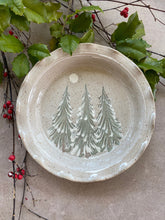Load image into Gallery viewer, Ceramic Pie Dish Baking Winter Tree Holiday Stoneware
