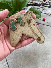 Load image into Gallery viewer, Ceramic Horse Holiday Ornament 
