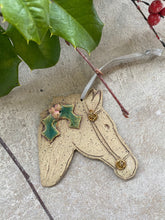 Load image into Gallery viewer, Ceramic Horse Holiday Ornament 
