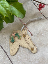 Load image into Gallery viewer, Ceramic Horse Holiday Ornament 
