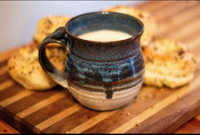 Load image into Gallery viewer, Stoneware Clay Mug with blue glaze
