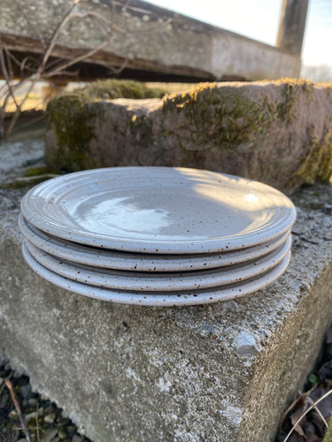 White glazed Ceramic Bread Plate