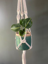 Load image into Gallery viewer, Macrame and ceramic hanging plant holder 
