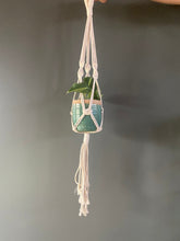 Load image into Gallery viewer, Macrame and ceramic hanging plant holder 
