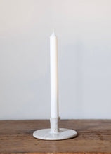 Load image into Gallery viewer, Modern taper candlestick holder candle candles speckled white ceramics pottery clay
