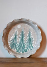 Load image into Gallery viewer, Ceramic Pie Dish Baking Winter Tree Holiday Stoneware
