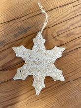 Load image into Gallery viewer, Matte white Lace Snowflake Ornament
