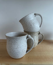 Load image into Gallery viewer, Matte white coffee mug cup with thumb rest
