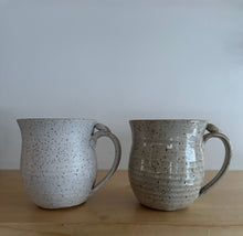 Load image into Gallery viewer, Matte white coffee mug cup with thumb rest
