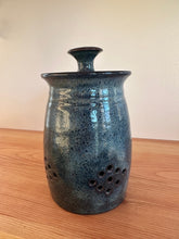 Load image into Gallery viewer, Hand thrown stoneware Garlic Jar lidded jar stoneware clay
