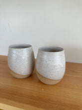 Load image into Gallery viewer, Set of 2 hand thrown stoneware wine glasses tumbler pottery in matte white
