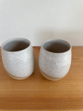 Load image into Gallery viewer, Set of 2 hand thrown stoneware wine glasses tumbler pottery in matte white
