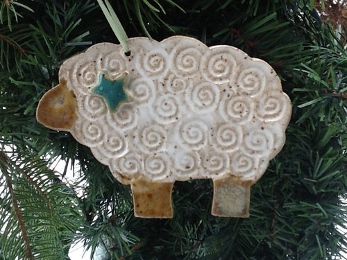 Christmas Ornament  Holiday Sheep Lamb Peace